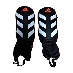 Adidas Everclub Kids Soccer Shin Guards Black Orange Stripes Size M